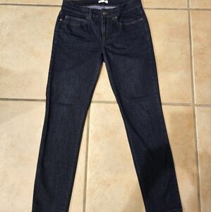 Eileen Fisher Denim Organic Cotton Blend Dark Wash Stretch Skinny Jeans Blue 6